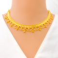 Impeccable Geometric Laced 22k Gold Necklace Set 