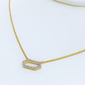 Iconic Hexagonal 18k Gold + Diamond Necklace 