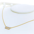 Ritzy Rectangular 18k Gold + Diamond Necklace 