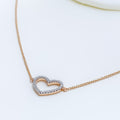 Glam Heart Shaped 18k Gold + Diamond Necklace 