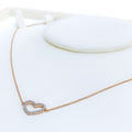 Glam Heart Shaped 18k Gold + Diamond Necklace 