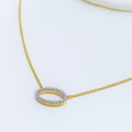 Priceless Oval 18k Gold + Diamond Necklace 