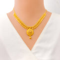 Traditional Embellished 22k Gold Floral Necklace Set 