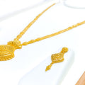 Mesmerizing Ornamental Long Beaded 22k Gold Set