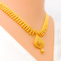 Regal Sophisticated 22k Gold Fanned Necklace Set 