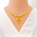 Ethereal Lovely 22k Gold Floral Necklace Set 