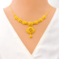 Ethereal Lovely 22k Gold Floral Necklace Set 