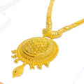 Regal Sophisticated Dome 22k Gold Long Necklace Set 