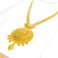 Regal Sophisticated Dome 22k Gold Long Necklace Set 
