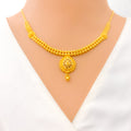 Stunning Sleek Lined 22k Gold Drop Necklace Set 