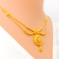 Distinct Beaded Chain 22k Gold Festive Necklace Set 