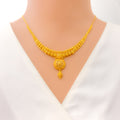 Palatial Floral Dome 22k Gold Beaded Necklace Set 