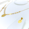 Opulent Floral Oval 4-Piece 21k Gold Coin Necklace Set