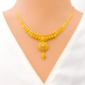 Palatial Floral Dome 22k Gold Beaded Necklace Set 