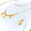 Ornate Oval 21K Gold Necklace Set