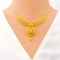 Alluring Elegant 22k Gold Curved Necklace Set 