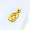 Shiny Rectangular 21K Gold Necklace Set