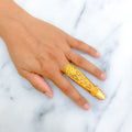 Exclusive Fine Beaded 22k Overall Gold Finger Ring 