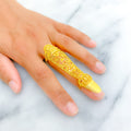 Exclusive Fine Beaded 22k Overall Gold Finger Ring 