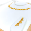 Opulent Gleaming 22K Gold Overlapping Necklace Set