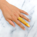 Palatial Curved 22k Overall Gold Finger Ring 