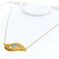 Mesmerizing Evil Eye Guard 21k Gold CZ Necklace