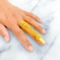 Palatial Curved 22k Overall Gold Finger Ring 