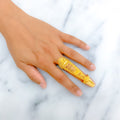 Dressy Mesh 22k Overall Gold Finger Ring 