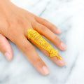 Tasteful Floral 22k Overall Gold Finger Ring 