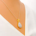 Fancy Teardrop Diamond + 18k Gold Pendant