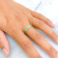 Exclusive Vibrant Turquoise 22k Gold Enamel Band