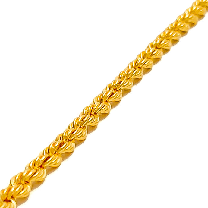 Lightweight Evergreen 22k Gold Rope Baby Bracelet