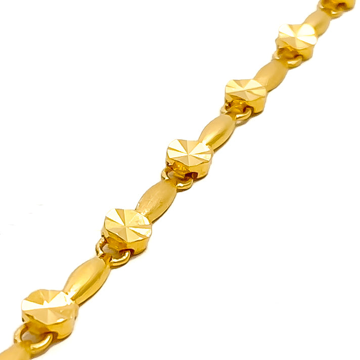 Reflective Alternating 22k Gold Baby Bracelet 