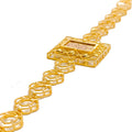 Edgy Geometric Floral Link 21k Gold Bracelet