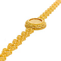 Radiant Round 21k Gold Floral Bracelet 