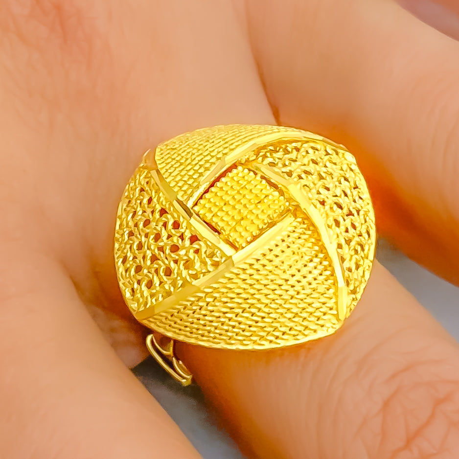Elevated Lush 22k Gold Semi Statement Ring – Andaaz Jewelers