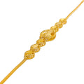 Ornamental Leaf Accented 21k Gold Bracelet 