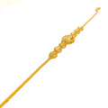 Ornamental Leaf Accented 21k Gold Bracelet 