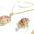 Exclusive Navratna 22k Gold Pendant Set