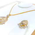 Decorative Floral Chand 22k Gold Pendant Set