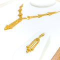 Floral Flat Chain 22K Gold Necklace Set