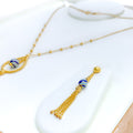 Refined Glamorous 21k Gold Drop Necklace Set 