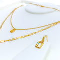 Captivating Contemporary 21k Gold Necklace Set 