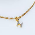 H Diamond Letter + 18k Gold Pendant 