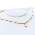 H Diamond Letter + 18k Gold Pendant 