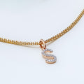 S Diamond Letter + 18k Gold Pendant 