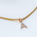 A Diamond Letter + 18k Gold Pendant 