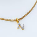 N Diamond Letter + 18k Gold Pendant