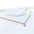 P Diamond Letter + 18k Gold Pendant 