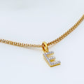 E Diamond Letter + 18k Gold Pendant 